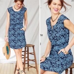 Cabi  Blue Floral Jave Dress 5265 Medium